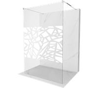 Mexen Kioto mampara de ducha independiente 120 x 200 cm, patrón blanco 8 mm, cromo - 800-120-002-01-85 14168 5907709134522