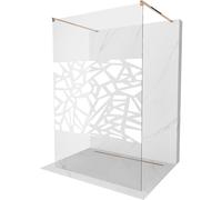 Mexen Kioto mampara de ducha independiente 120 x 200 cm, patrón blanco 8 mm, oro rosado - 800-120-002-60-85 14176 5907709134621