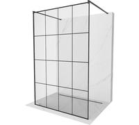 Mexen Kioto mampara de ducha independiente 130 x 200 cm, cuadrícula negra 8 mm, negra - 800-130-002-70-77 14142 5907709133242
