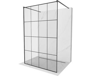 Mexen Kioto mampara de ducha independiente 130 x 200 cm, cuadrícula negra 8 mm, negra - 800-130-002-70-77 14142 5907709133242