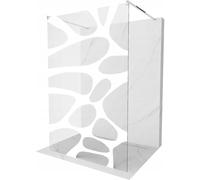 Mexen Kioto mampara de ducha independiente 140 x 200 cm, ola blanca 8 mm, cromo - 800-140-002-01-97 14185 5907709134348