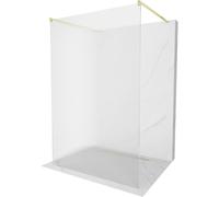Mexen Kioto mampara de ducha independiente 140 x 200 cm, rayas 8 mm, oro cepillado - 800-140-002-55-09 36213 5905315267870