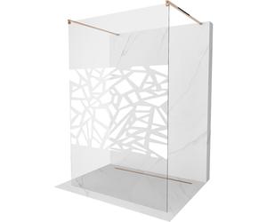 Mexen Kioto mampara de ducha independiente de 130 x 200 cm, patrón blanco 8 mm, oro rosa - 800-130-002-60-85 14177 5907709134638