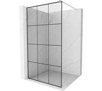 Mexen Kioto mampara de ducha Walk-in 100 x 200 cm, cuadrícula negra 8 mm, cromo - 800-100-101-01-77 2856 5907709132894