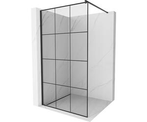 Mexen Kioto mampara de ducha Walk-in 100 x 200 cm, cuadrícula negra 8 mm, negra - 800-100-101-70-77 2887 5907709132658