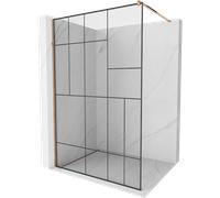 Mexen Kioto mampara de ducha Walk-in 100 x 200 cm, patrón negro 8 mm, oro rosa - 800-100-101-60-78 2917 5907709132153