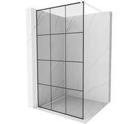 Mexen Kioto mampara de ducha Walk-in 100 x 200 cm, rejilla negra 8 mm, blanca - 800-100-101-20-77 14255 5907709127753