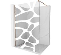 Mexen Kioto mampara de ducha Walk-in 110 x 200 cm, ola blanca 8 mm, oro rosa - 800-110-101-60-97 3086 5907709130166