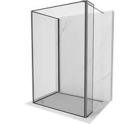 Mexen Kioto mampara de ducha Walk-in 110 x 70 x 40 cm, marco negro, metal cañón - 800-110-070-221-95-70-040 52708 5905315375865