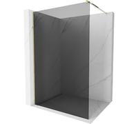 Mexen Kioto Mampara de ducha Walk-in 120 x 200 cm, grafito 8 mm, dorada - 800-120-101-50-40 2747 5907709129771