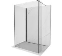 Mexen Kioto mampara de ducha Walk-in 140 x 100 x 40 cm, transparente, metal de cañón - 800-140-100-221-95-00-040 52266 5905315372345
