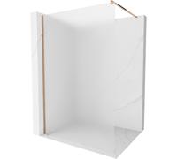 Mexen Kioto mampara de ducha Walk-in 140 x 200 cm, escarcha 8 mm, oro rosa - 800-140-101-60-30 2972 5907709129566