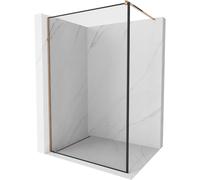 Mexen Kioto mampara de ducha Walk-in 60 x 200 cm, marco negro 8 mm, oro rosa - 800-060-101-60-70 2816 5907709131613
