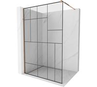Mexen Kioto mampara de ducha Walk-in 70 x 200 cm, patrón negro 8 mm, oro rosado - 800-070-101-60-78 2914 5907709132122