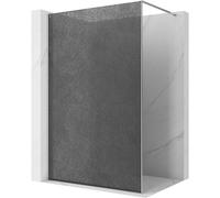 Mexen Kioto mampara de ducha Walk-in 80 x 200 cm, crackle grafito 12 mm, cromo - 800-080-101-01-44-X 99295 5907931032399