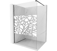 Mexen Kioto mampara de ducha Walk-in 80 x 200 cm, diseño blanco 8 mm, negro - 800-080-101-70-85 3059 5907709130531