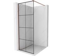 Mexen Kioto mampara de ducha Walk-in 80 x 200 cm, rejilla negra 8 mm, oro rosa - 800-080-101-60-77 2871 5907709132795