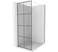 Mexen Kioto mampara de ducha Walk-in 90 x 200 cm, cuadrícula negra 8 mm, blanco - 800-090-101-20-77 14254 5907709127760