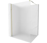 Mexen Kioto mampara de ducha Walk-in 90 x 200 cm, escarcha 8 mm, dorada - 800-090-101-50-30 2672 5907709129290