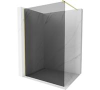 Mexen Kioto mampara de ducha Walk-in 90 x 200 cm, grafito 8 mm, oro cepillado - 800-090-101-55-40 38497 5905315240064