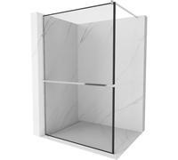 Mexen Kioto+ mamparo de ducha con estante Walk-in 70 x 200 cm, marco negro, cromo - 800-070-121-01-70 13732 5907709168848