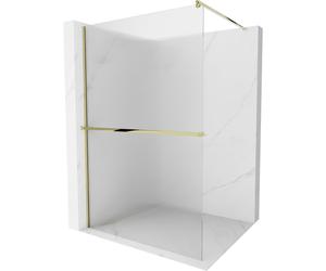 Mexen Kioto+ panel de ducha con estante Walk-in 100 x 200 cm, a rayas, dorado - 800-100-121-50-09 21317 5905315201041
