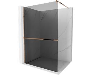 Mexen Kioto+ panel de ducha con estante Walk-in 110 x 200 cm, grafito, oro rosa - 800-110-121-60-40 13962 5907709179394