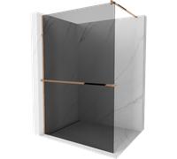 Mexen Kioto+ panel de ducha con estante Walk-in 120 x 200 cm, grafito, oro rosa - 800-120-121-60-40 13963 5907709178328