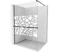 Mexen Kioto+ panel de ducha con estante Walk-in 120 x 200 cm, patrón blanco, negro - 800-120-121-70-85 13857 5907709179172