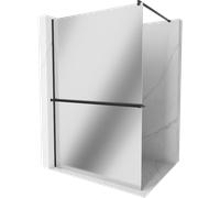 Mexen Kioto+ panel de ducha con estante Walk-in 80 x 200 cm, espejo, negro - 800-080-121-70-50 13821 5907709178731