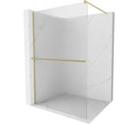 Mexen Kioto+ panel de ducha con estante Walk-in 80 x 200 cm, rayado, dorado cepillado - 800-080-121-55-09 37031 5905315246301