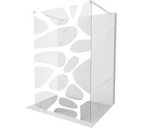 Mexen Kioto panel de ducha independiente 120 x 200 cm, ola blanca 8 mm, níquel cepillado - 800-120-002-97-97 36997 5905315270764