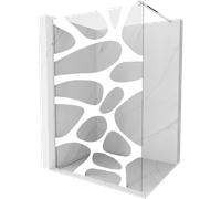 Mexen Kioto panel de ducha Walk-in 110 x 200 cm, ola blanca 8 mm, cromo - 800-110-101-01-97 3070 5907709130005