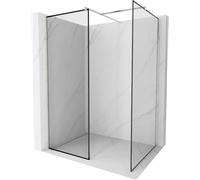 Mexen Kioto panel de ducha Walk-in 120 x 100 cm, marco negro, níquel cepillado - 800-120-202-97-70-100 47462 5905315390561