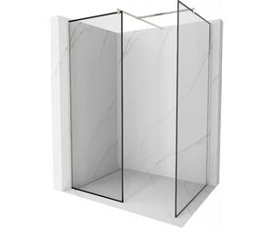 Mexen Kioto panel de ducha Walk-in 120 x 100 cm, marco negro, níquel cepillado - 800-120-202-97-70-100 47462 5905315390561