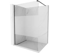 Mexen Kioto panel de ducha Walk-in 140 x 200 cm, transparente/escarcha 8 mm, negro - 800-140-101-70-35 2989 5907709129481