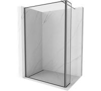 Mexen Kioto panel de ducha Walk-in 160 x 40 cm, marco negro, metal de cañón - 800-160-212-95-70-040 48043 5905315342218