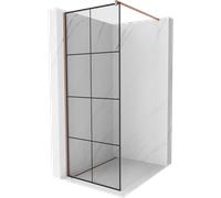 Mexen Kioto panel de ducha walk-in 70 x 200 cm, cuadrícula negra 8 mm, oro rosa - 800-070-101-60-77 2870 5907709132788