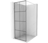 Mexen Kioto Panel de ducha Walk-in 70 x 200 cm, rejilla negra 8 mm, cromo - 800-070-101-01-77 2853 5907709132863