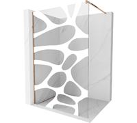 Mexen Kioto panel de ducha Walk-in 80 x 200 cm, ola blanca 8 mm, oro rosado - 800-080-101-60-97 3083 5907709130135