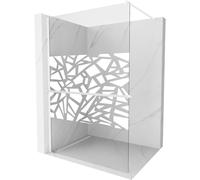 Mexen Kioto+ pared de ducha con estante Walk-in 110 x 200 cm, patrón blanco, blanco - 800-110-121-20-85 38171 5905315300256
