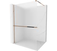 Mexen Kioto+ pared de ducha con estante Walk-in 120 x 200 cm, escarchado, oro rosa - 800-120-121-60-30 13945 5907709178304