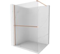 Mexen Kioto+ pared de ducha con estante Walk-in 130 x 200 cm, líneas, cobre cepillado - 800-130-121-65-09 37214 5905315247926