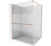 Mexen Kioto+ pared de ducha con estante Walk-in 140 x 200 cm, transparente/escarcha, cobre cepillado - 800-140-121-65-35 37304 5905315248060