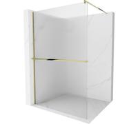Mexen Kioto+ pared de ducha con estante Walk-in 90 x 200 cm, rayas, dorado - 800-090-121-50-09 21316 5905315201034