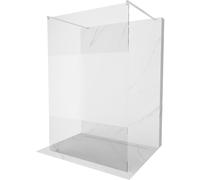Mexen Kioto pared de ducha independiente 100 x 200 cm, transparente/escarcha 8 mm, níquel cepillado - 800-100-002-97-35 36955 5905315270450