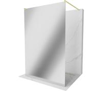 Mexen Kioto pared de ducha independiente 120 x 200 cm, espejo 8 mm, oro cepillado - 800-120-002-55-50 36293 5905315267672