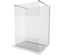 Mexen Kioto pared de ducha independiente 130 x 200 cm, transparente/escarcha 8 mm, gris pistola cepillado - 800-130-002-66-35 36518 5905315269294
