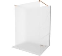 Mexen Kioto pared de ducha independiente 140 x 200 cm, escarcha 8 mm, cobre cepillado - 800-140-002-65-30 36395 5905315268716