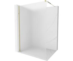 Mexen Kioto pared de ducha Walk-in 100 x 200 cm, escarcha 8 mm, dorada - 800-100-101-50-30 2674 5907709129306